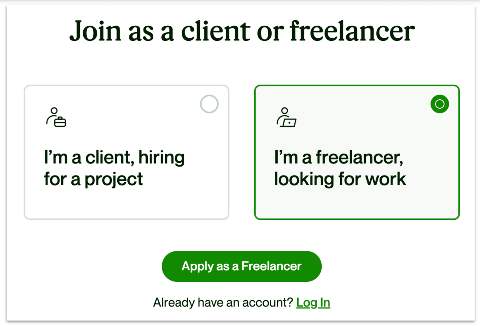 Applying to be an Upwork freelancer