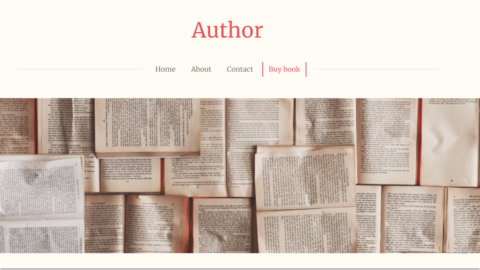 A template from Webador customized for an author website