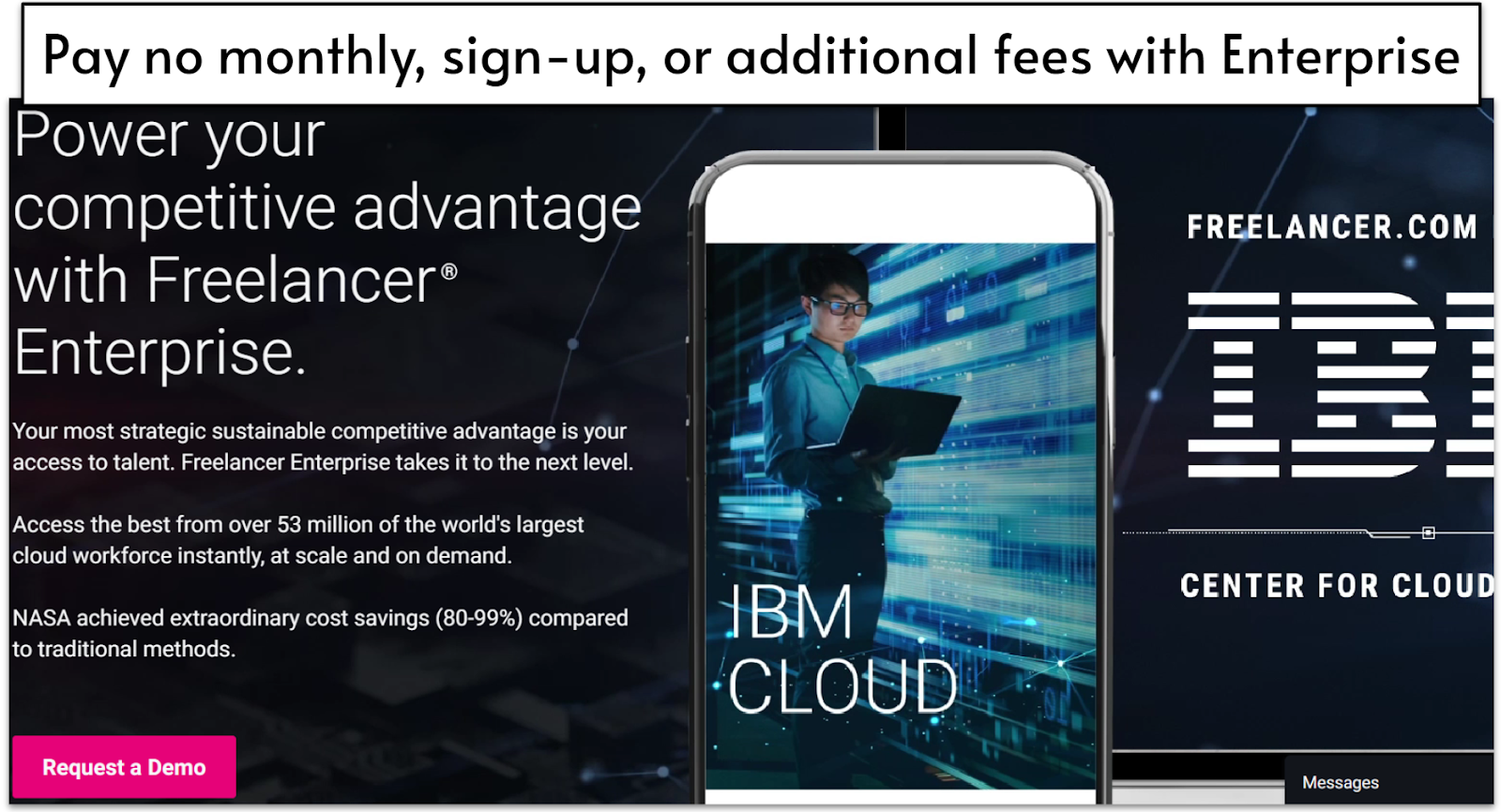 Screenshot of Freelancer Enterprise Homepage