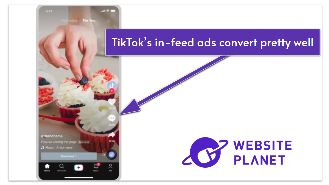 TikTok's In-Feed ad format example