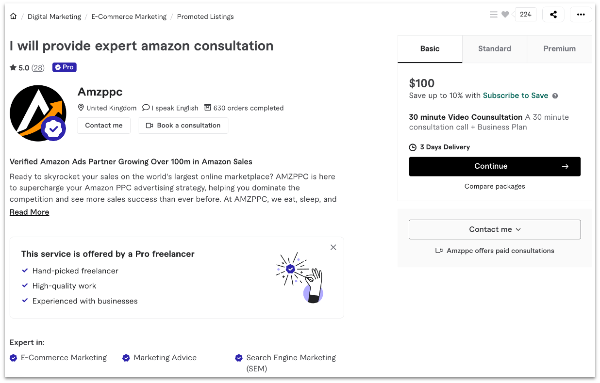 Amazon FBA pro-seller jonnyg13 profile on Fiverr