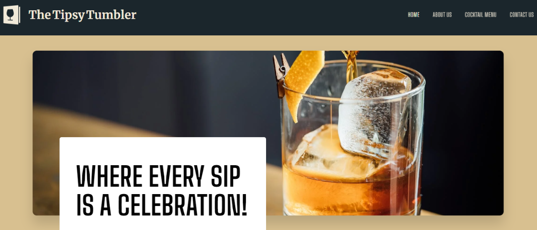 SITE123 The Tipsy Tumbler Template Homepage