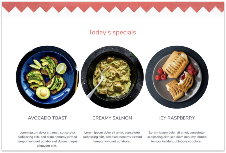 IONOS restaurant website template