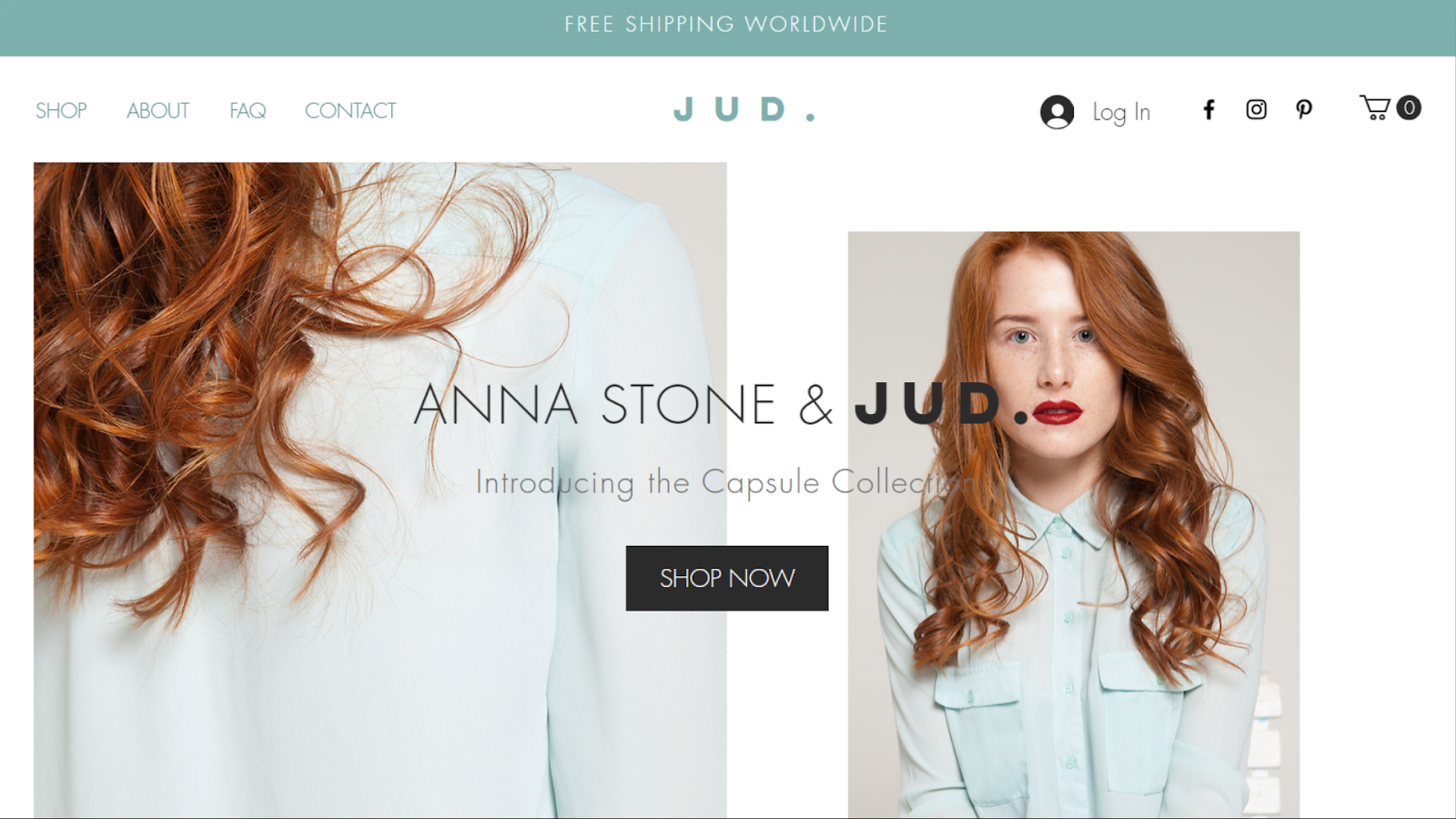 One of the online boutique templates from Wix under the category