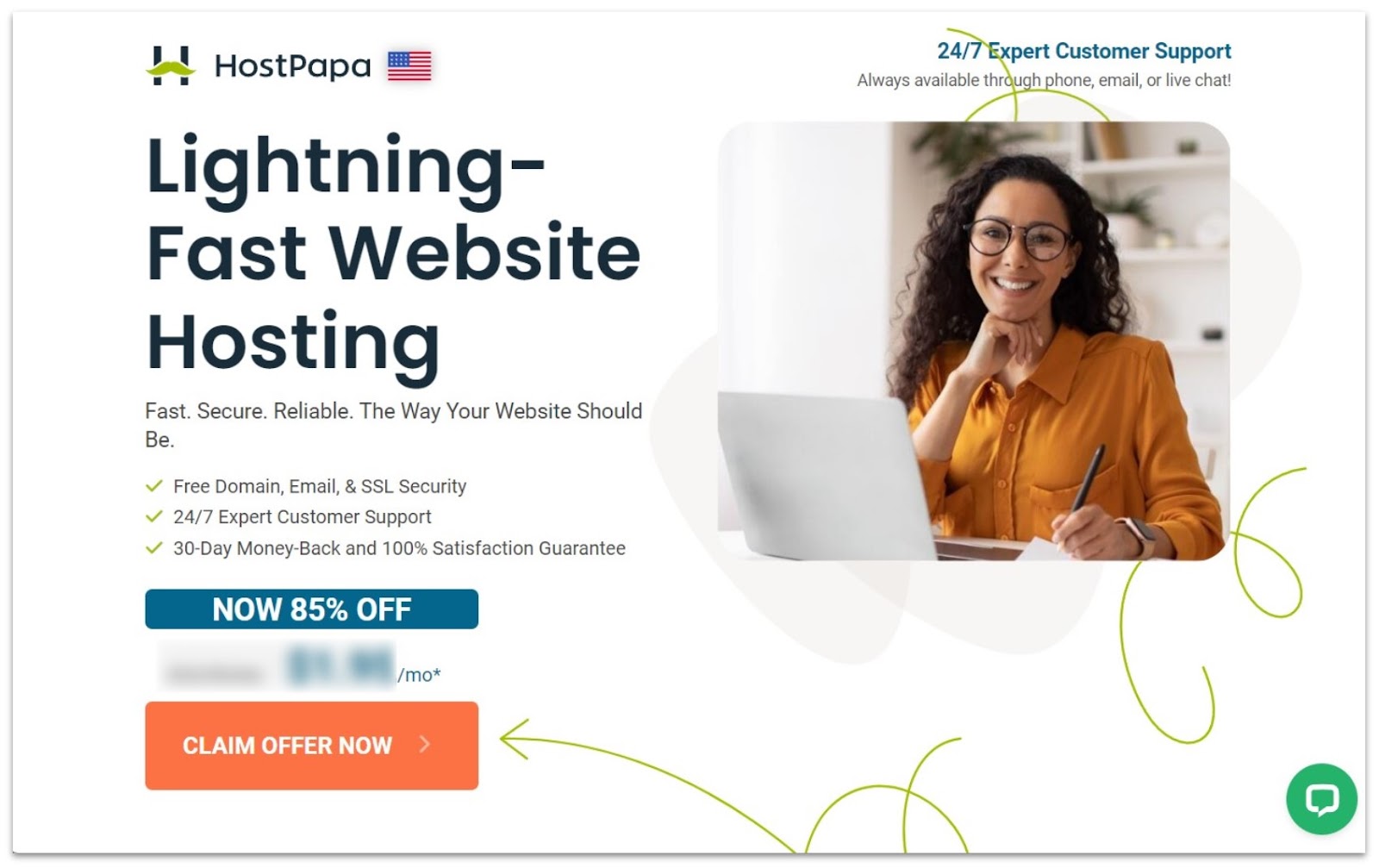 HostPapa web hosting landing page