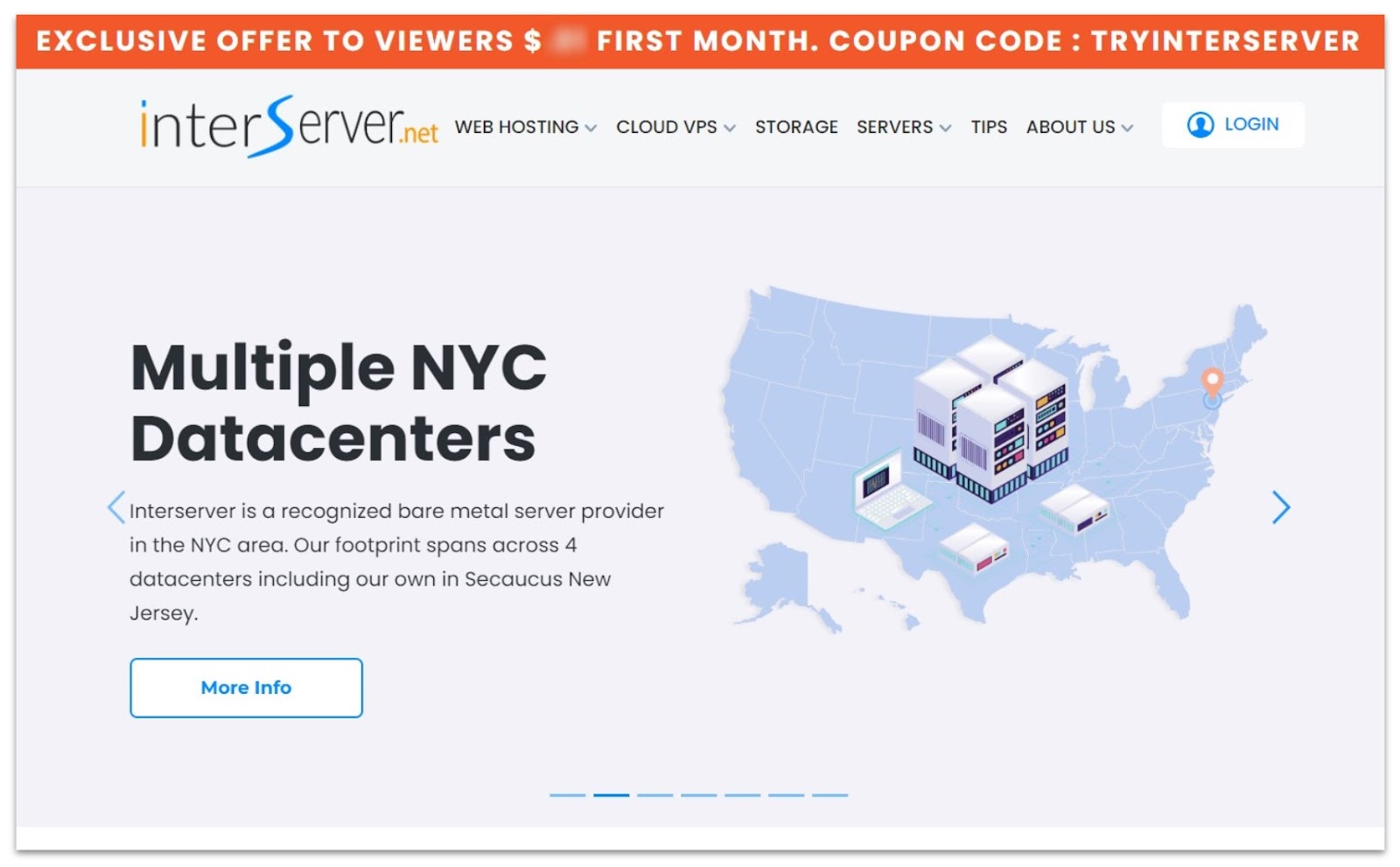 InterServer NY data centers landing page