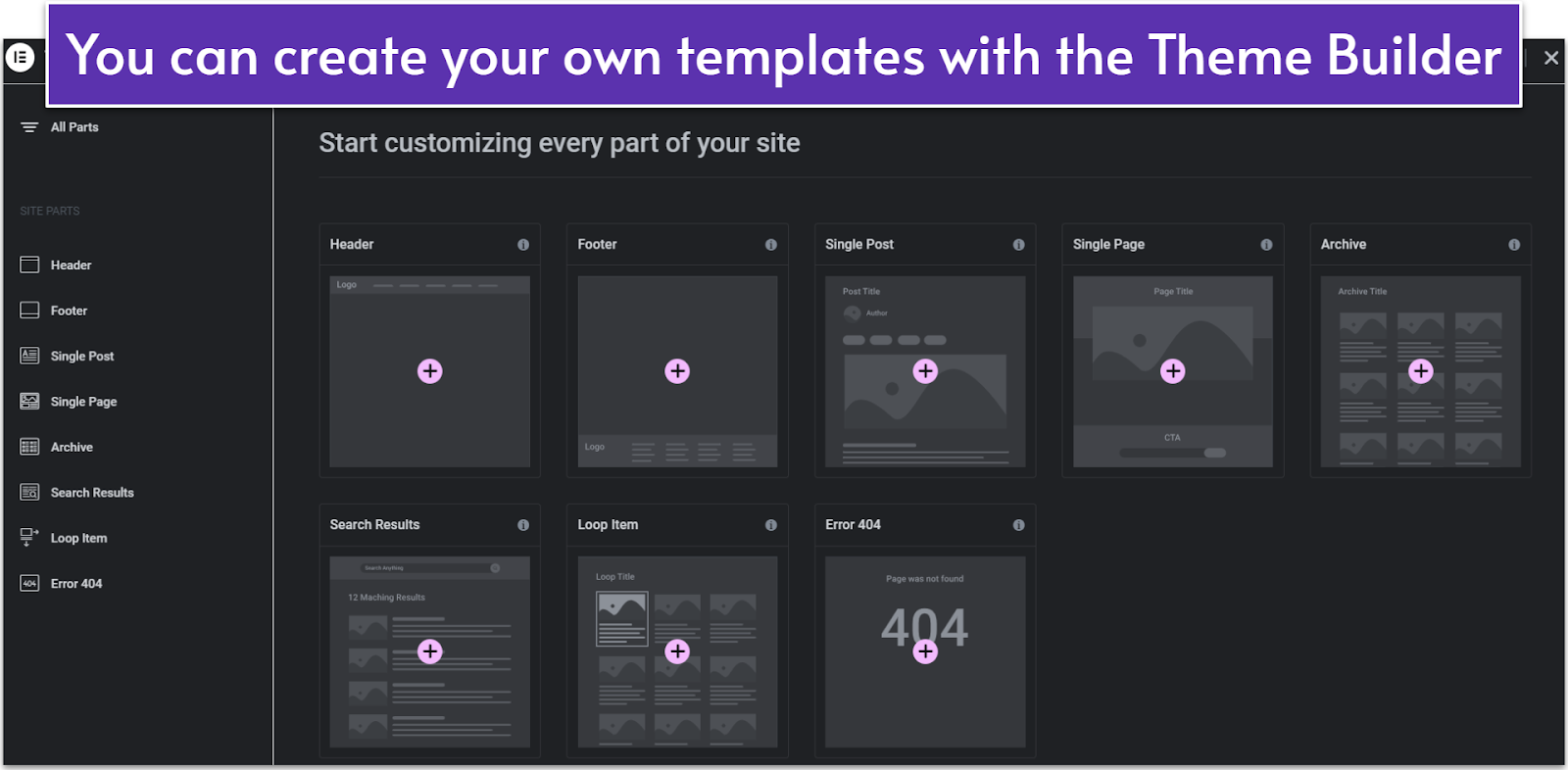 Elementor Theme Builder