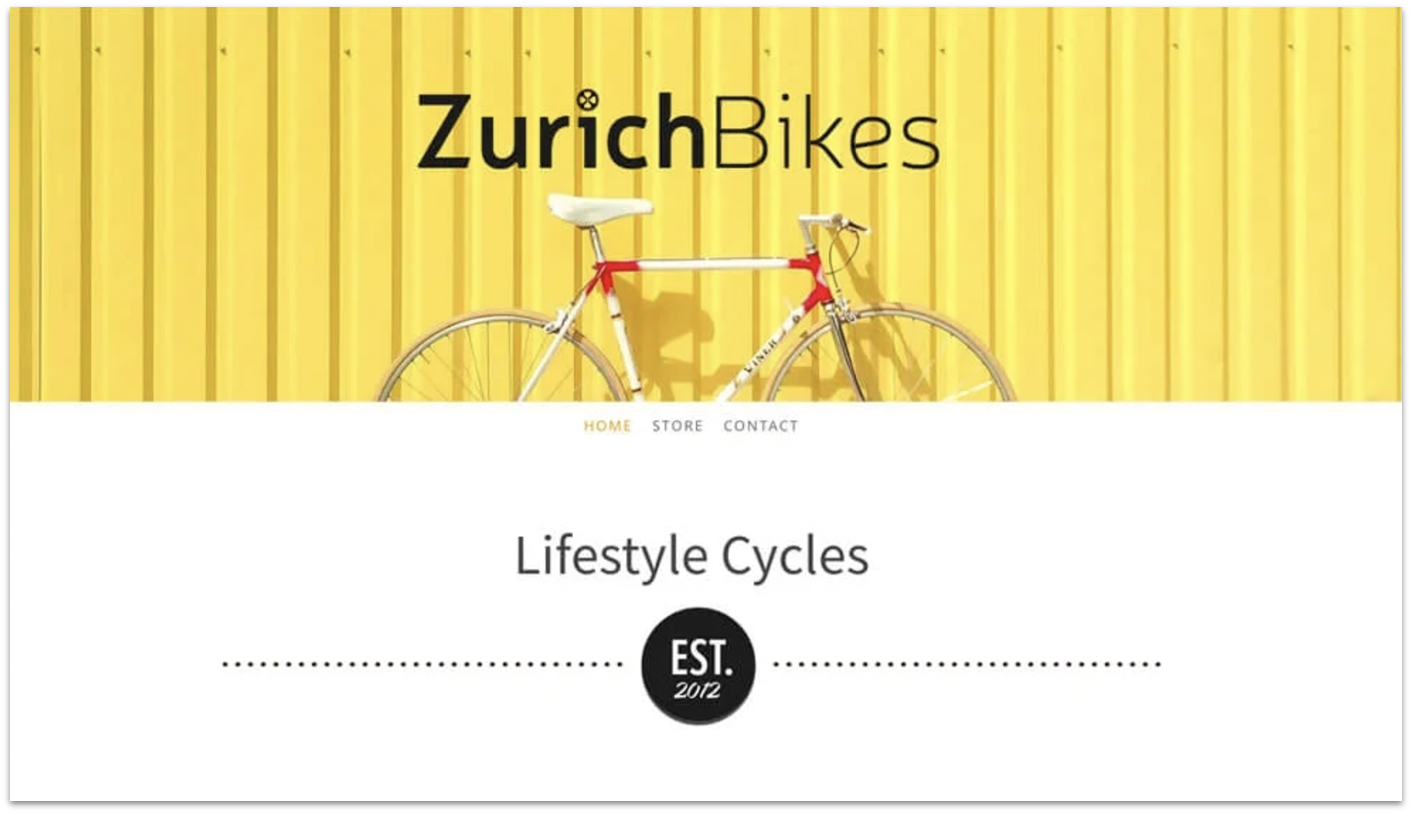 "Zurich Bikes" Jimdo template