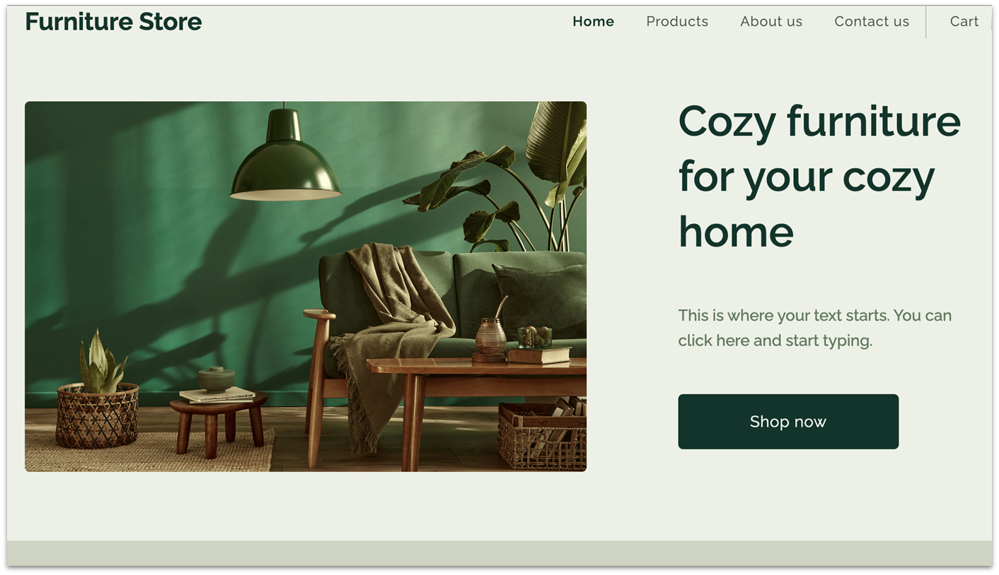 "Furniture Store" Webnode template