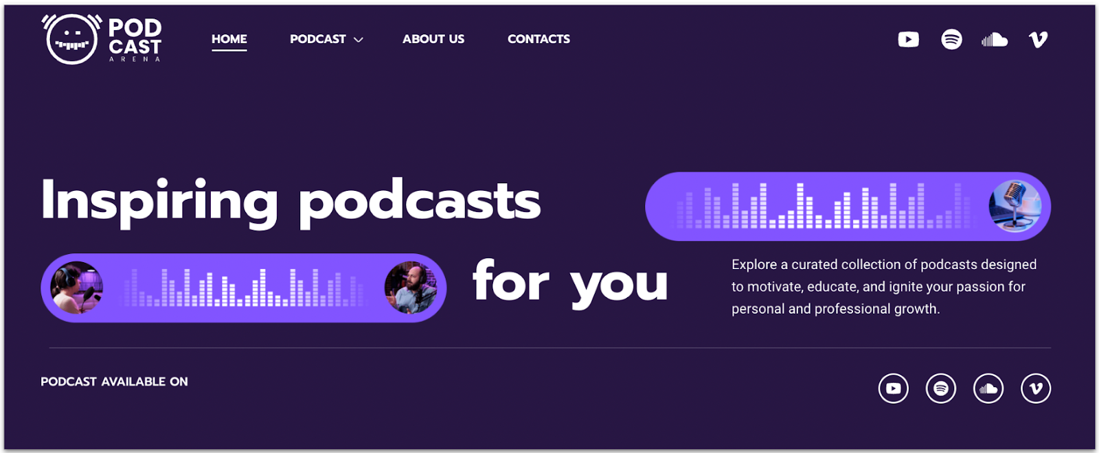 "Podcast" Web.com template