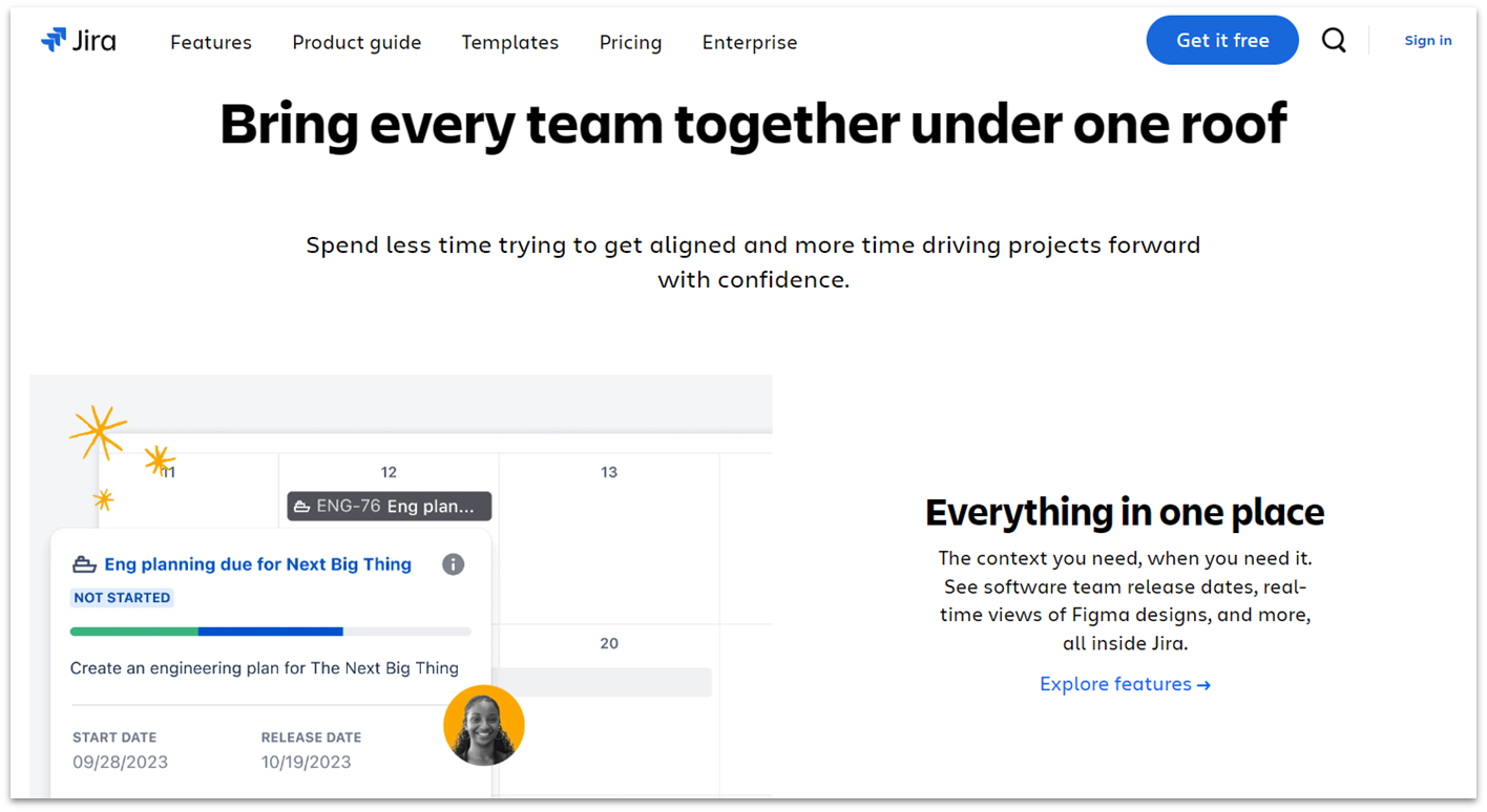 Jira project management features