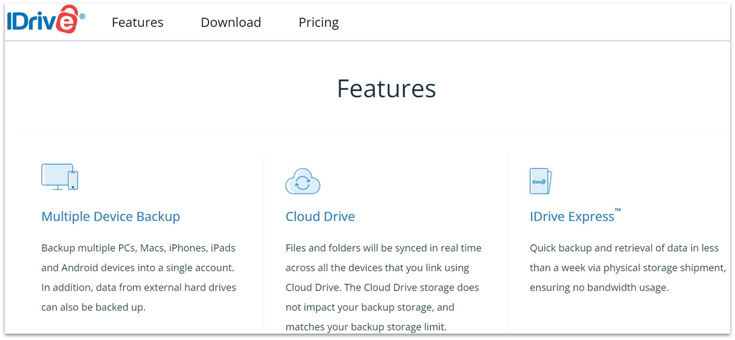 IDrive Features