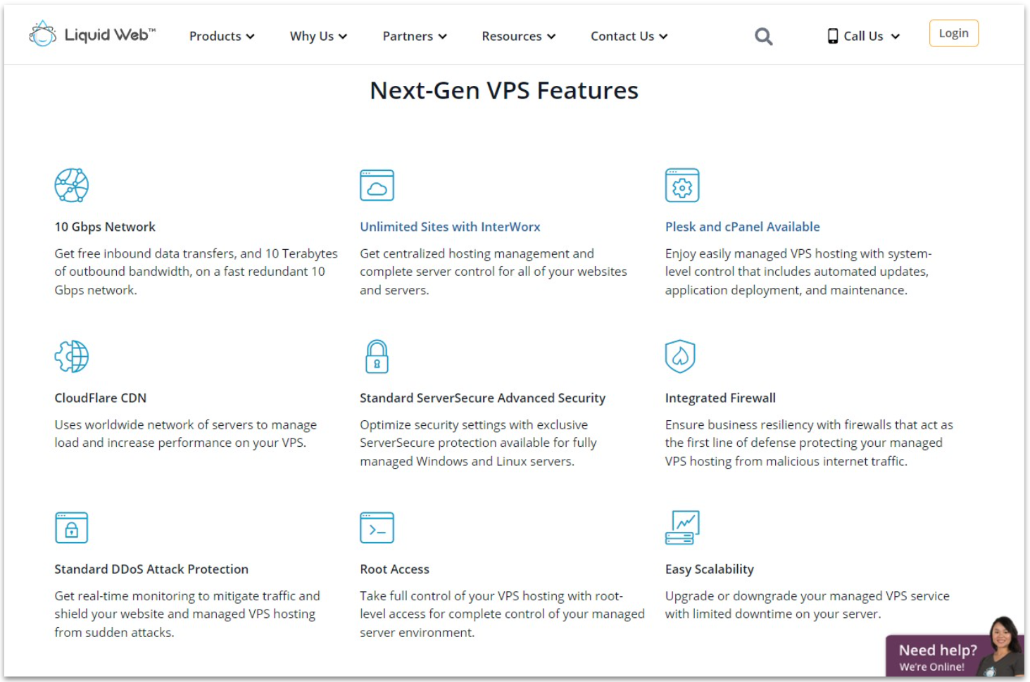 Liquid Web VPS hosting features