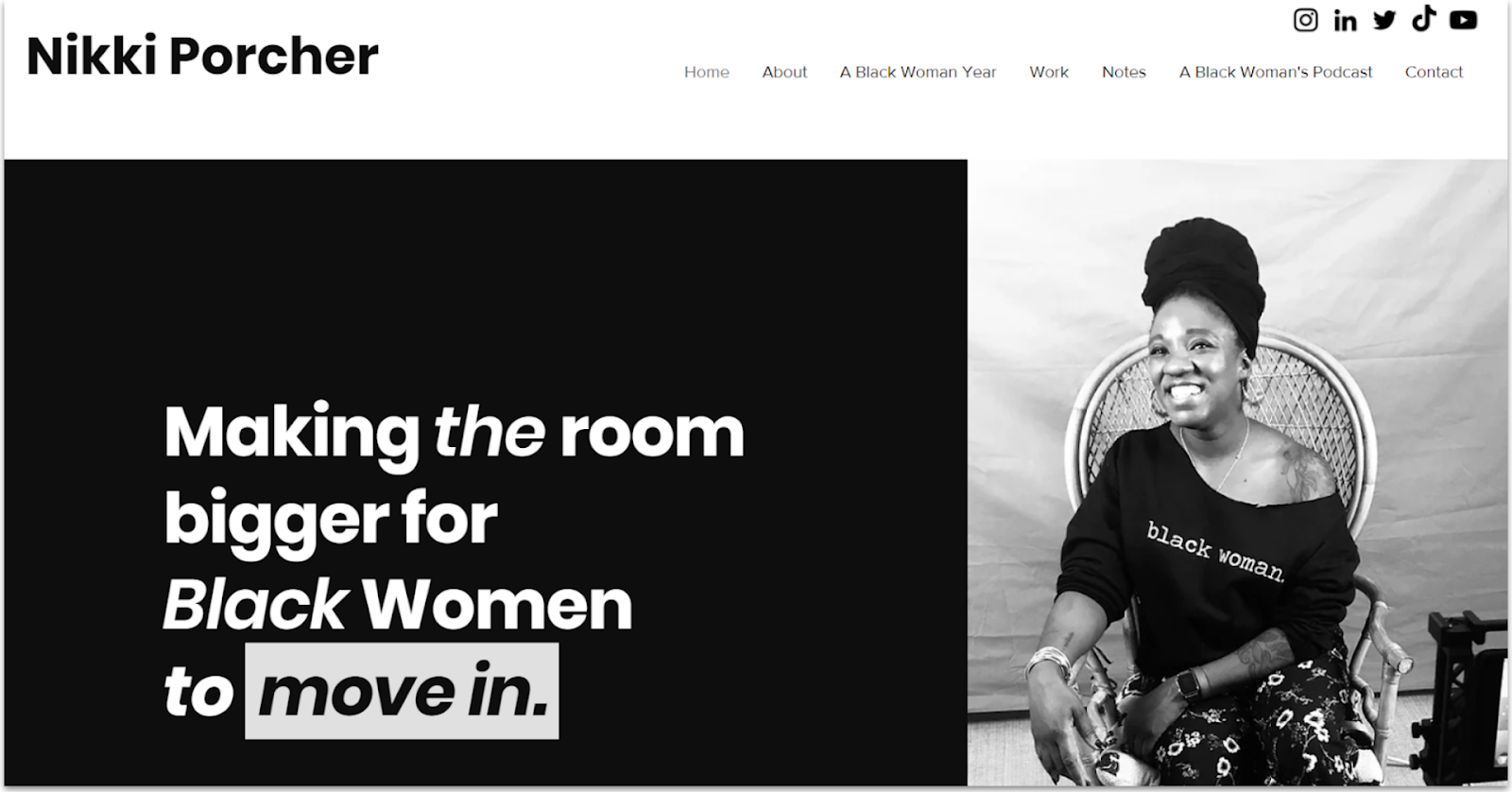 A Black Womans Website Homepage