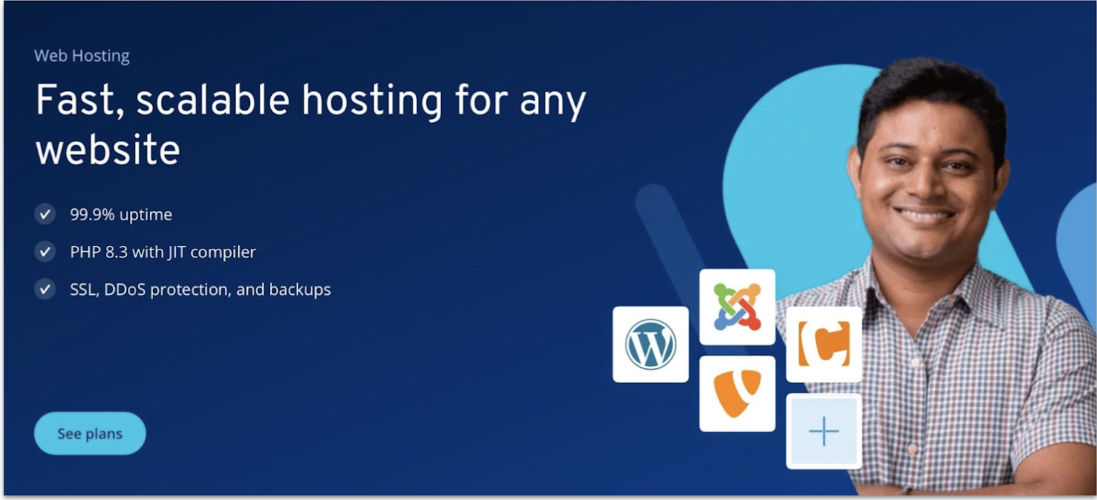 Graphic of IONOS' shared web hosting homepage