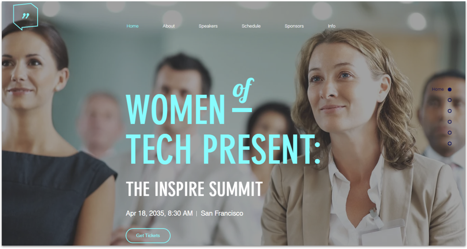 A Wix template for tech conferences