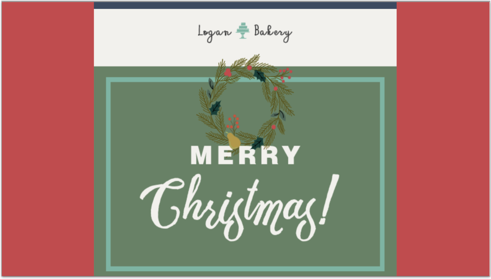 The Christmas Greeting email template from Constant Contact