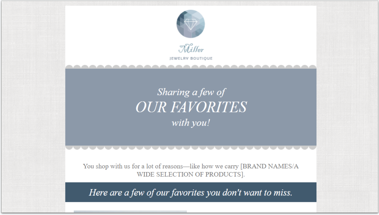 The Showcase email template from Constant Contact
