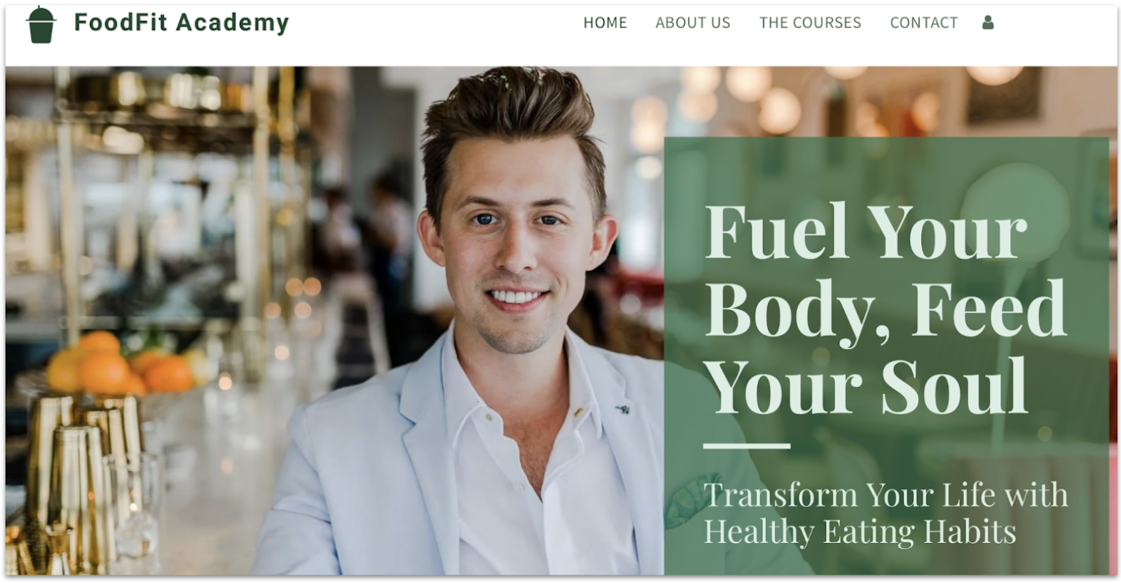 SITE123 FoodFit Academy template