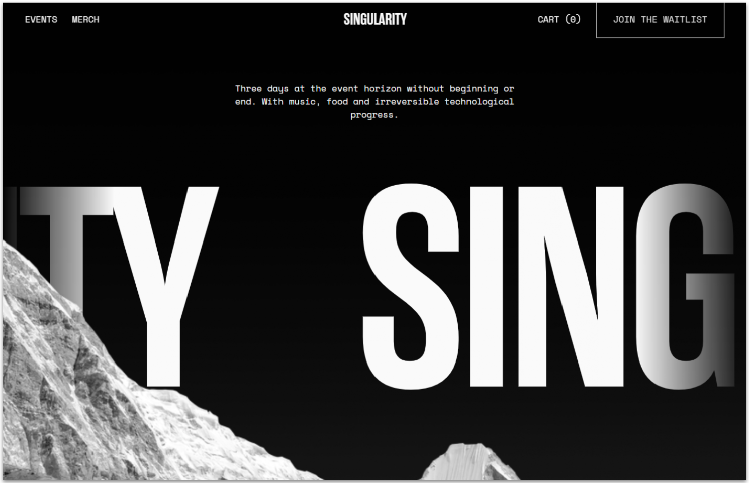 Squarespace's Singularity template homepage