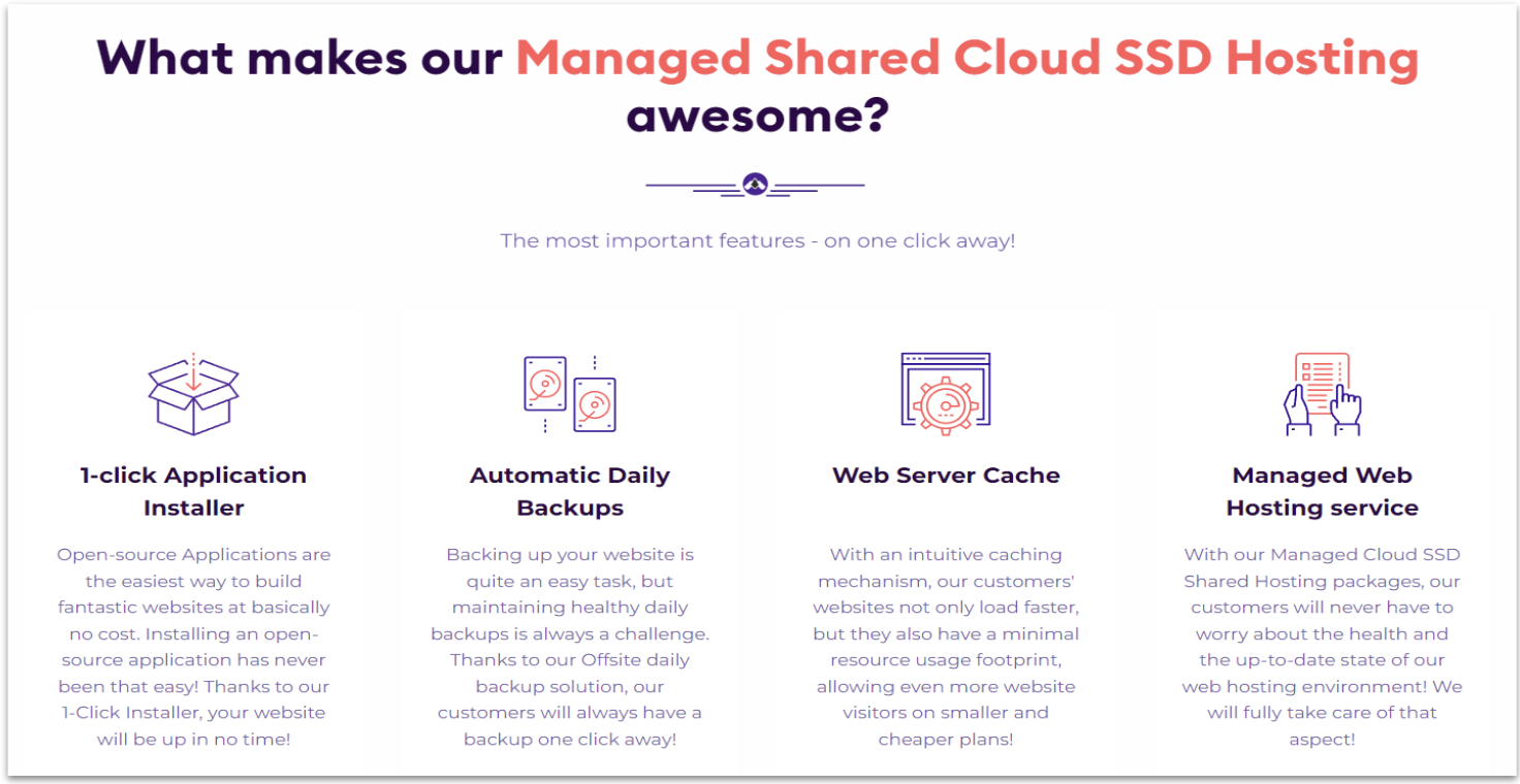 HostArmada shared cloud hosting features