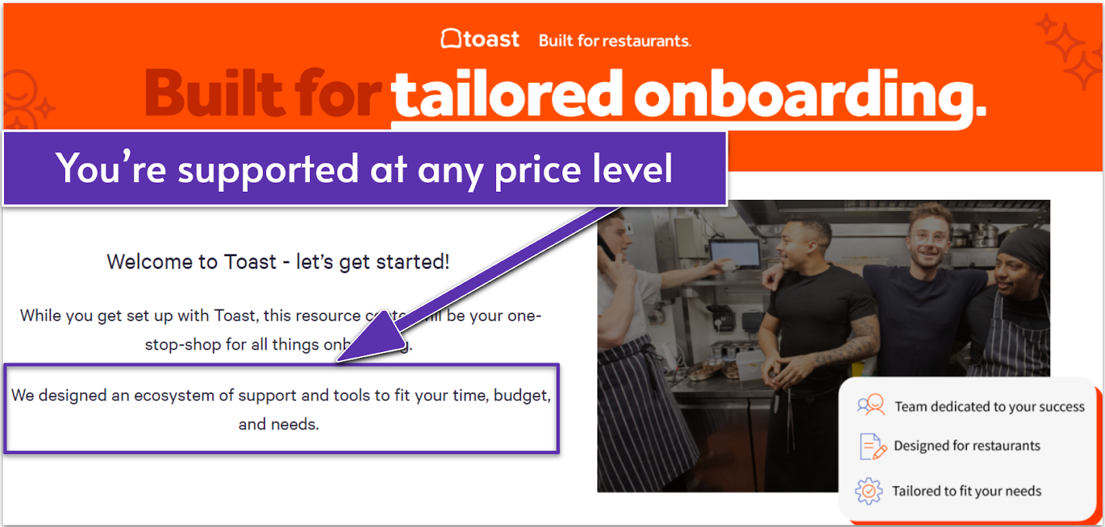 Toast onboarding resources page