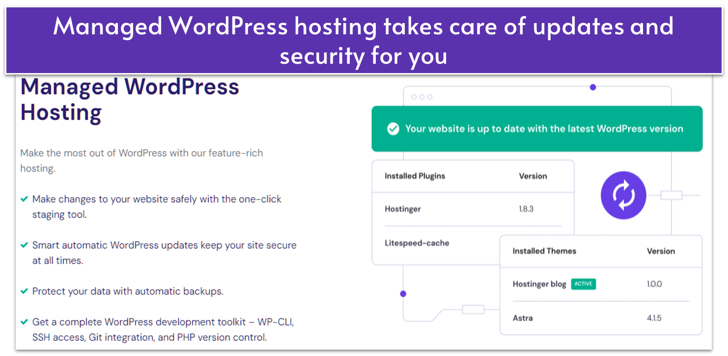 Hostinger Mananged WordPress features