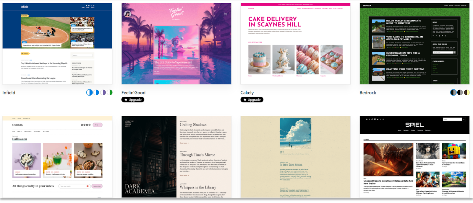 Some of the WordPress themes for blogs