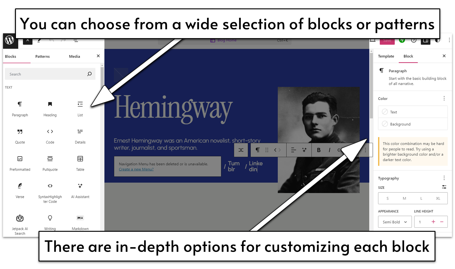 WordPress.com Block Options