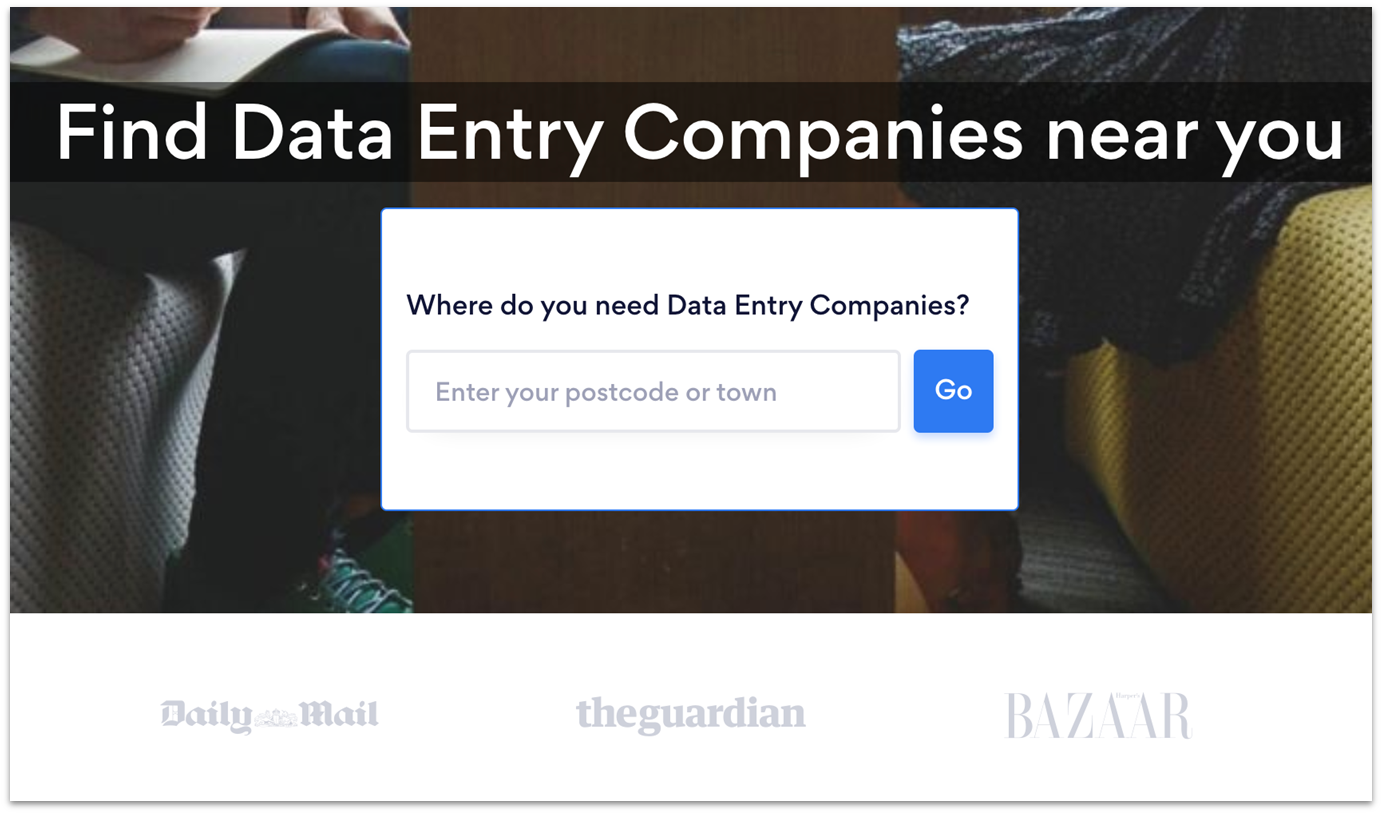 Bark's data entry company search box