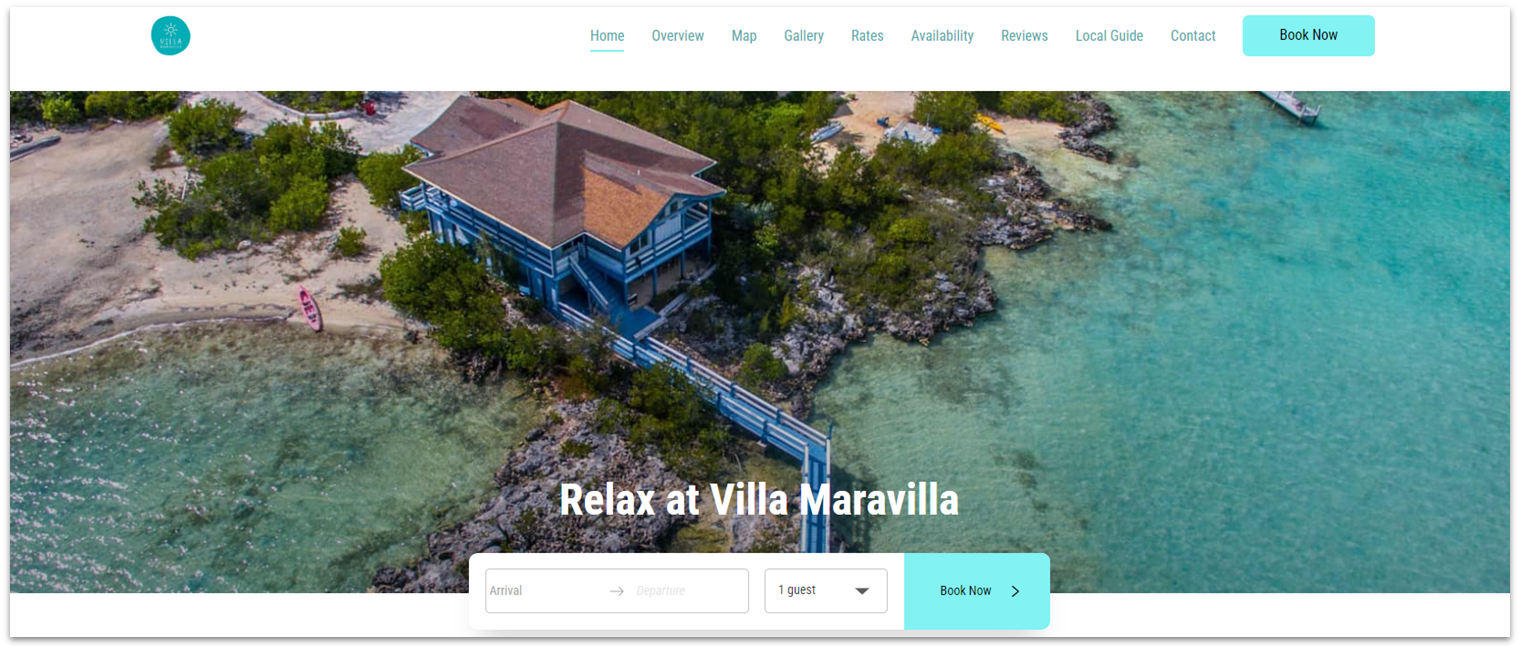 A vacation rental template from Lodgify