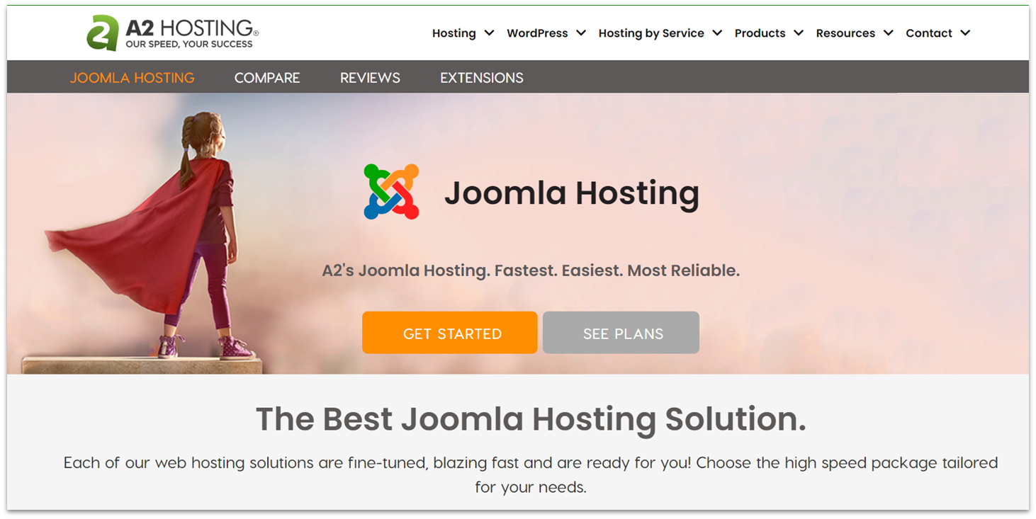 A2 Hosting Joomla plans