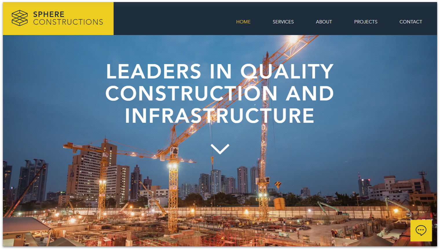 One of the Construction Company templates from Wix's library