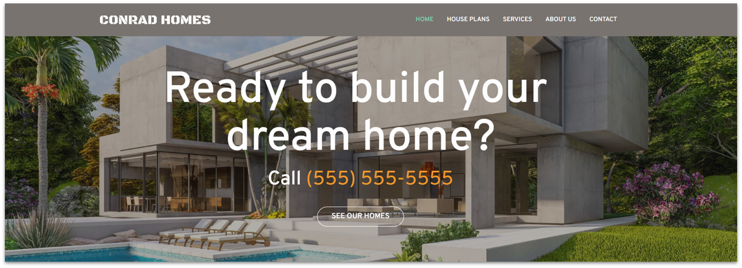 The Home Builders template from Web.com's library