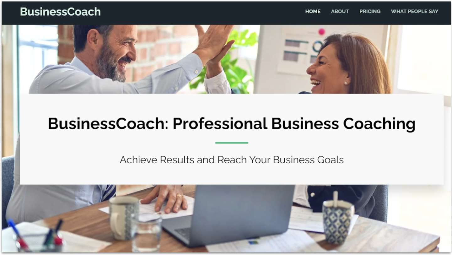 A business template from SITE123
