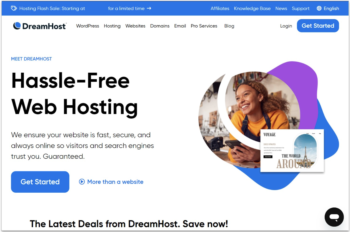 DreamHost landing page