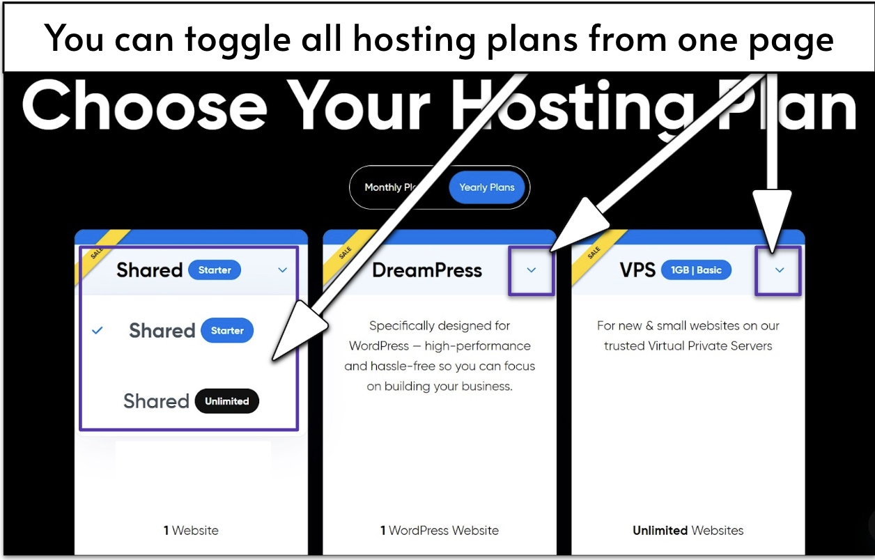 DreamHost checkout page with plan selection
