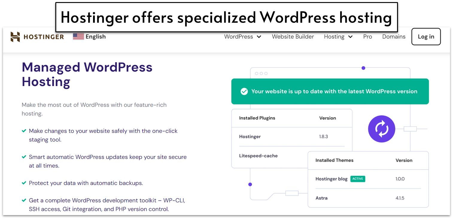 Hostinger WordPress Hosting Features