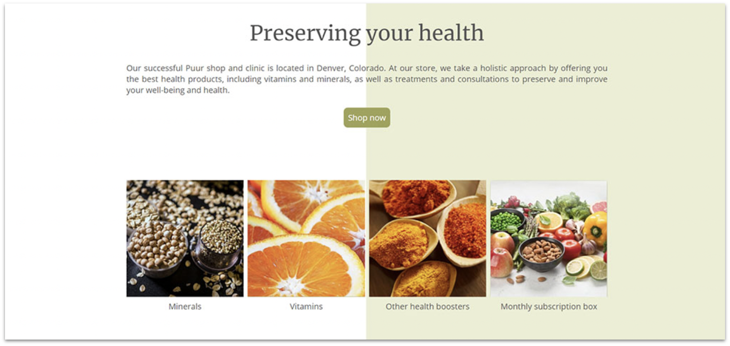 "Health products" IONOS template