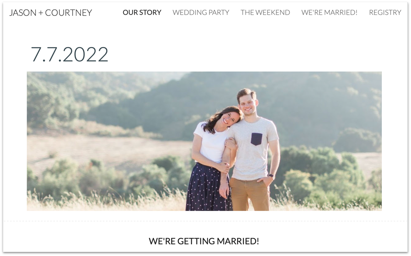 Google Sites Wedding template