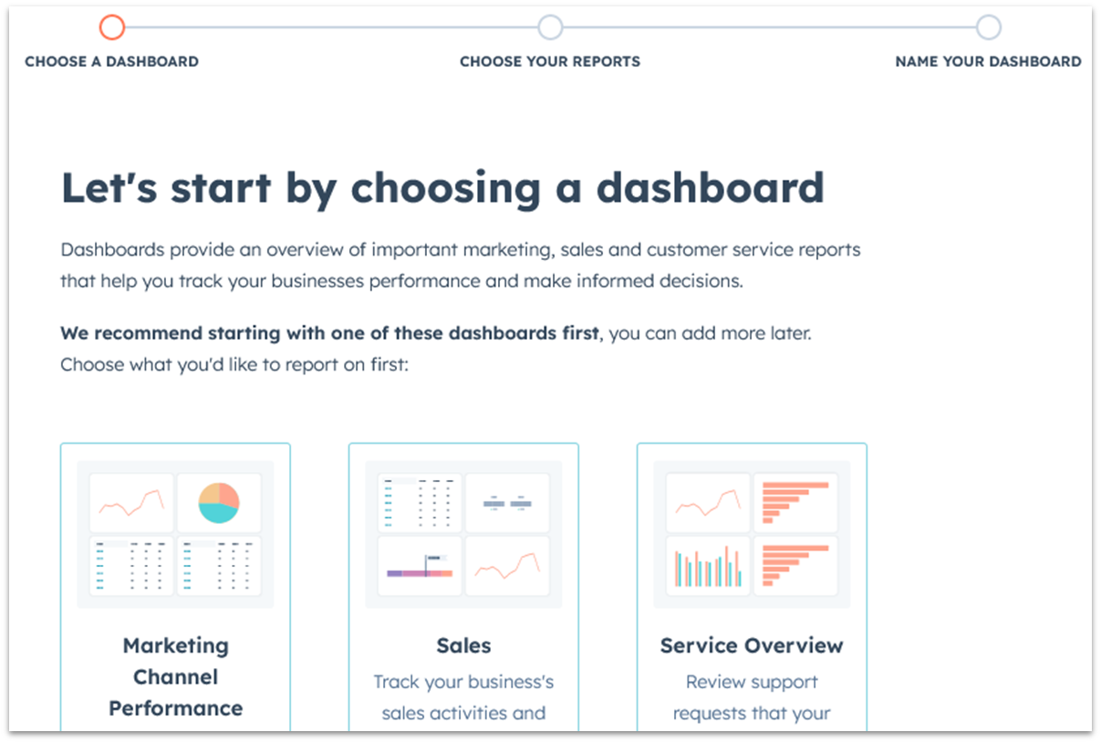 HubSpot Dashboard Onboarding Wizard