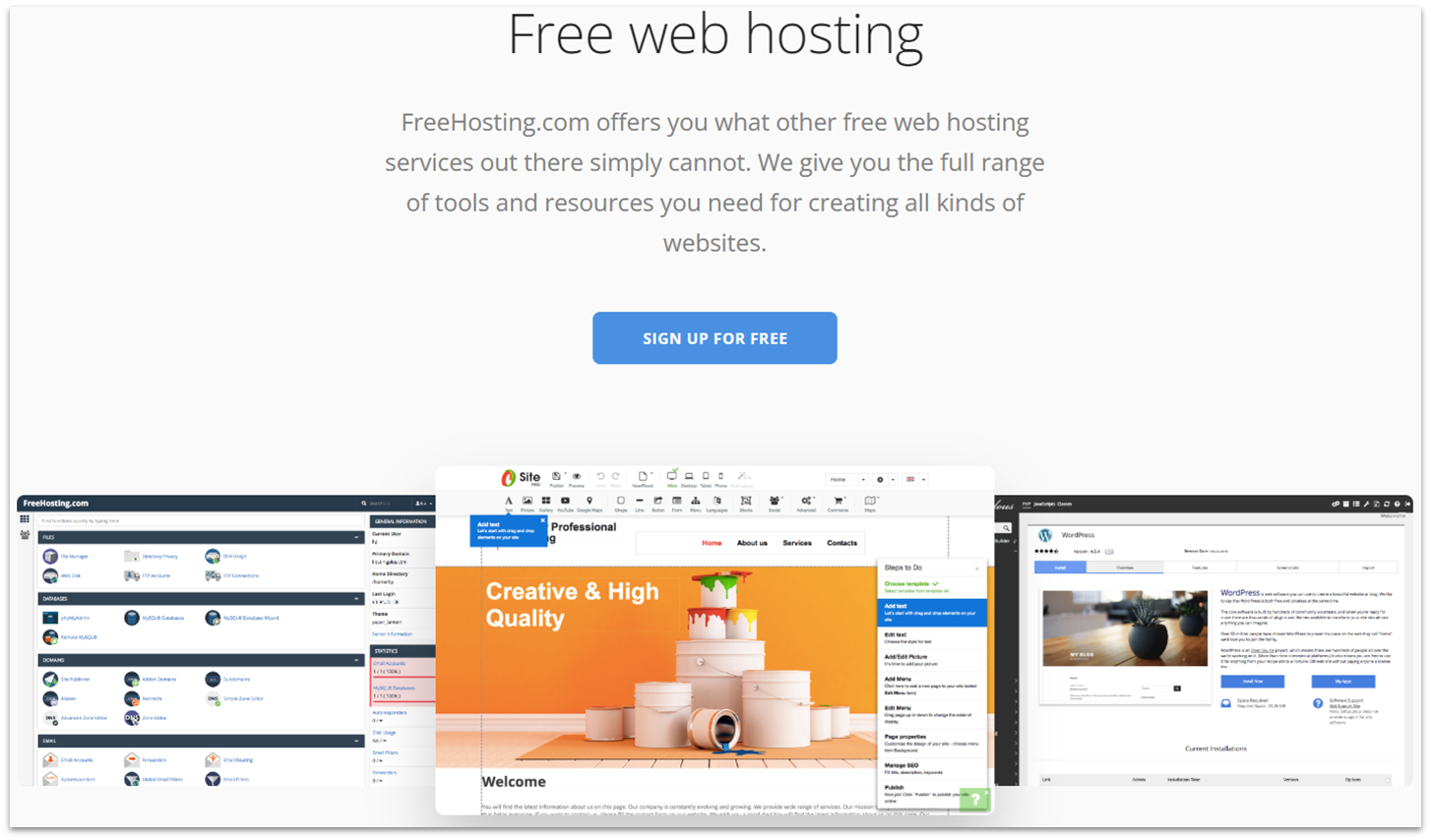 Alojamiento gratuito de FreeHosting