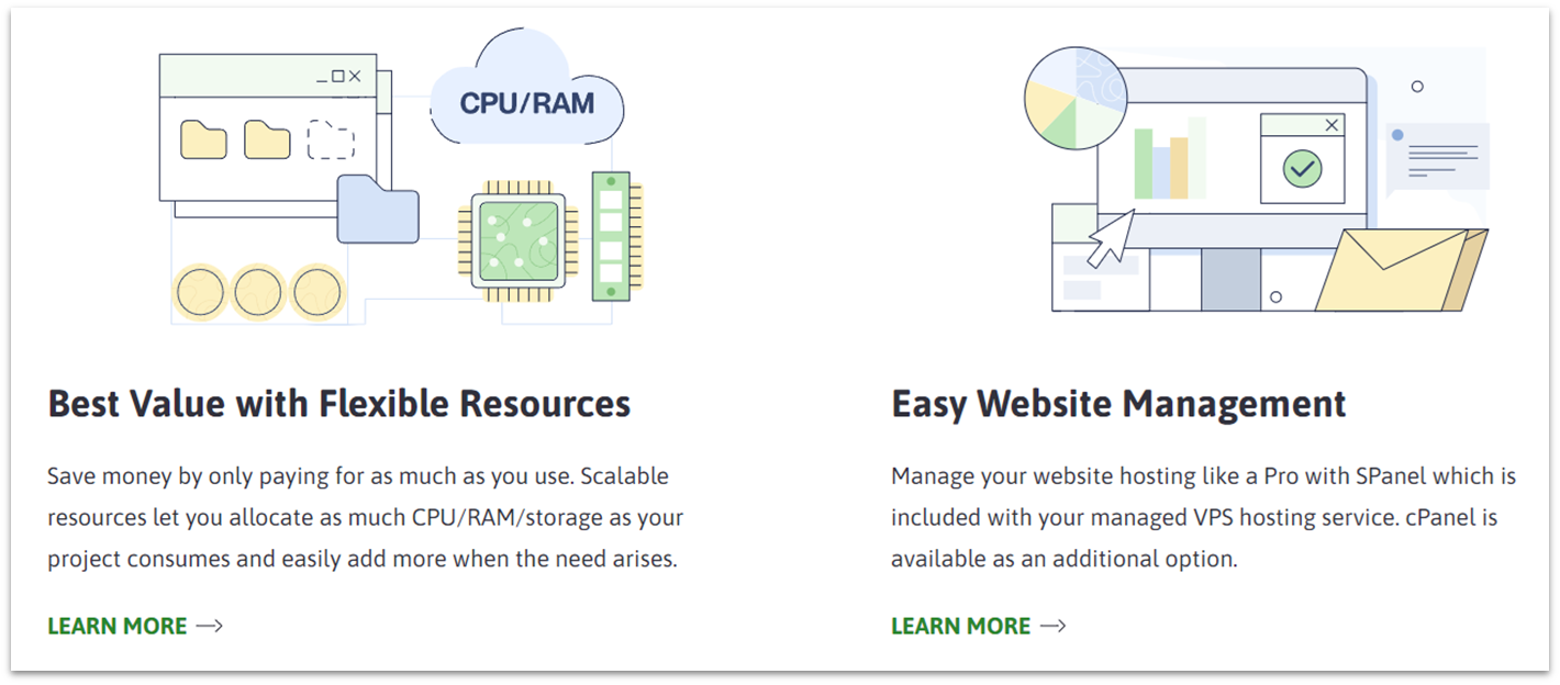 Características del hosting VPS de ScalaHosting