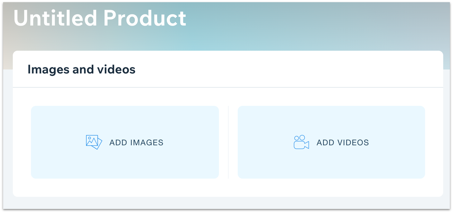 Wix's product settings