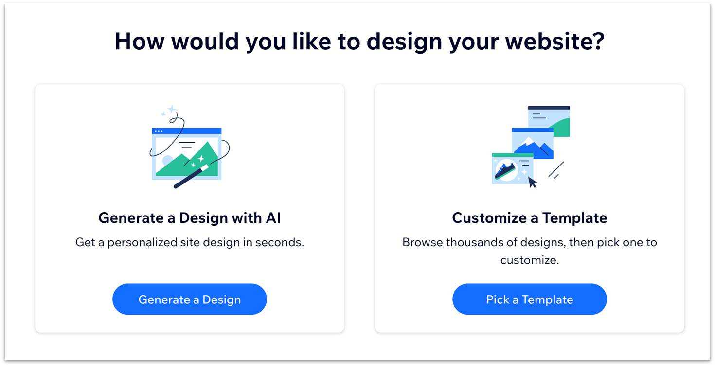 Wix's web design options