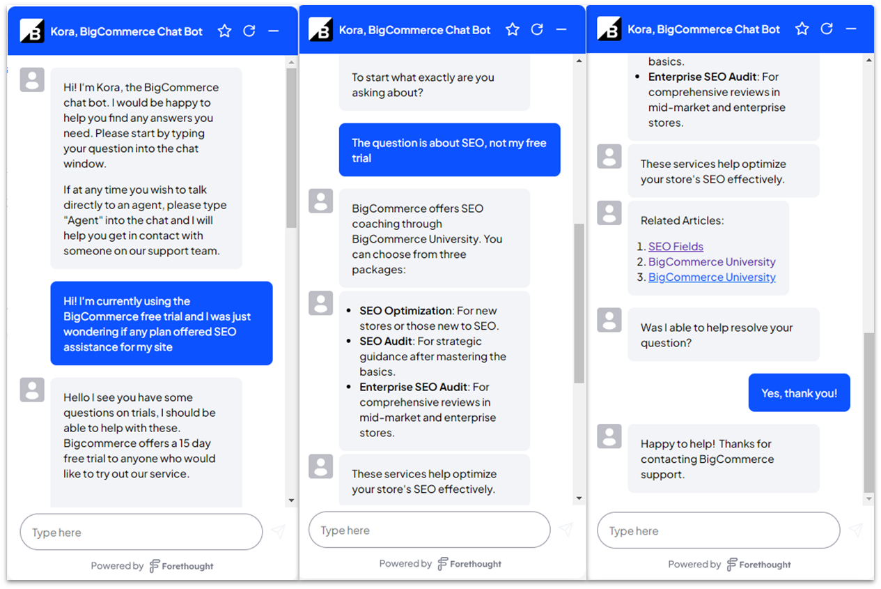 BigCommerce Support Chatbot