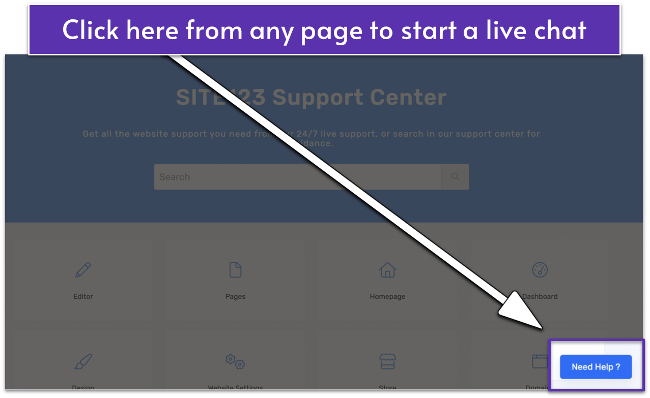 Live chat support button
