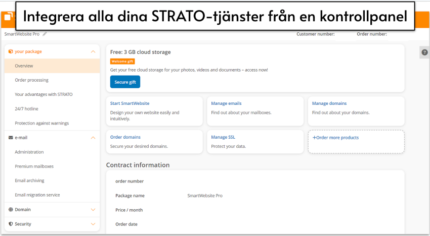 STRATO Integrations dashboard