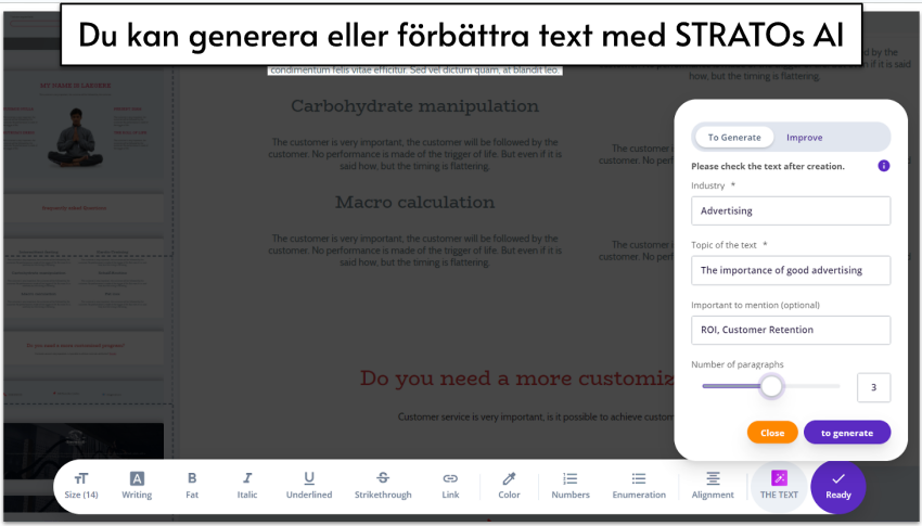 STRATO text generation AI