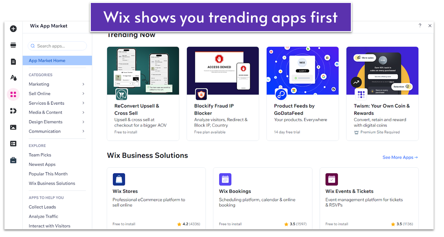 The Wix App Market